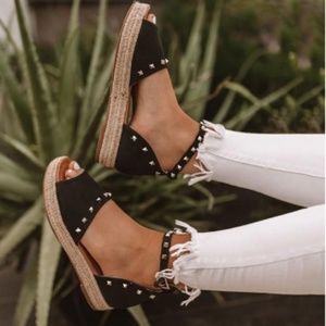 Variedshoes Black Espadrille Sandals